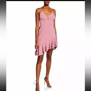 C/MEO Collection Women Temptation Ruffle Hem A-Line‎ Mulberry Pink Dress Size XL